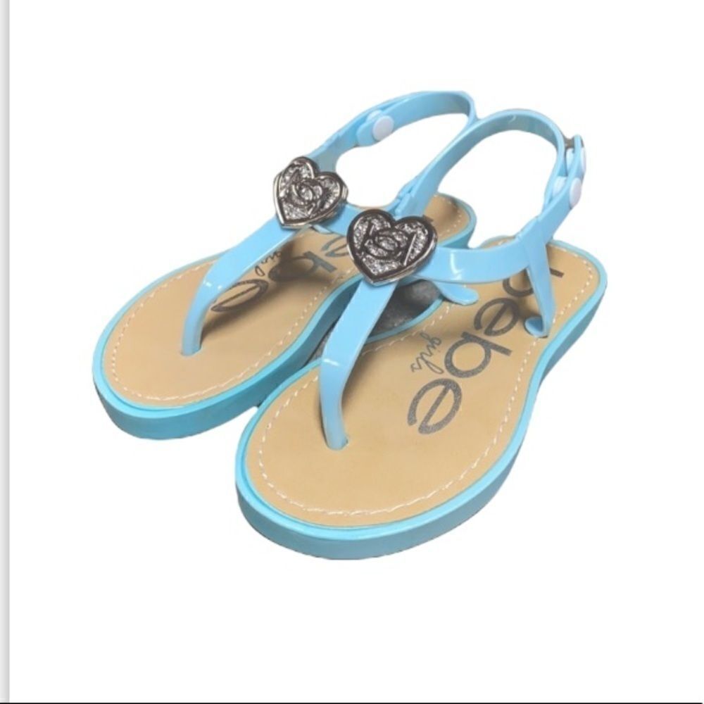 Bebe Girls Blue Thong Ankle Strap Sandal